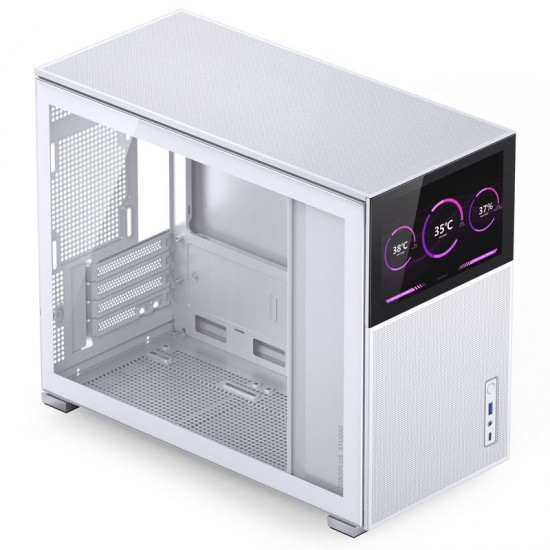 JONSBO D31 Mesh SC WHITE Micro-ATX Computer Case with HD-LCD
